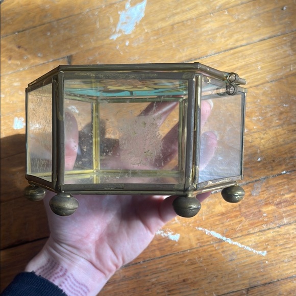 1981 George Good Hexagonal Stained Glass Vintage Jewelry Box - Picture 12 of 13